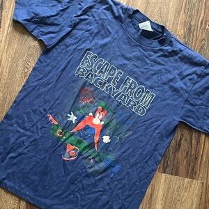 Vintage looney toons Yosemite Sam single stitch Blue Graphic T-Shirt medium